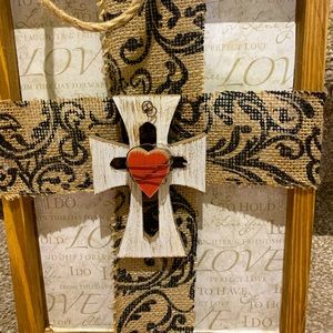 Hand stained decoupaged wall framed decor